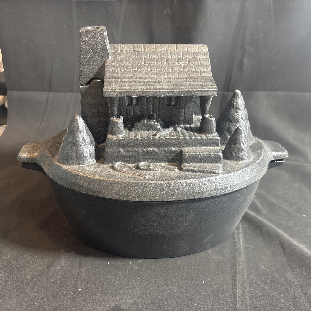 Log Cabin Stove Steamer Rustic Cast Iron Woodstove Humidifier 31-557 Decor